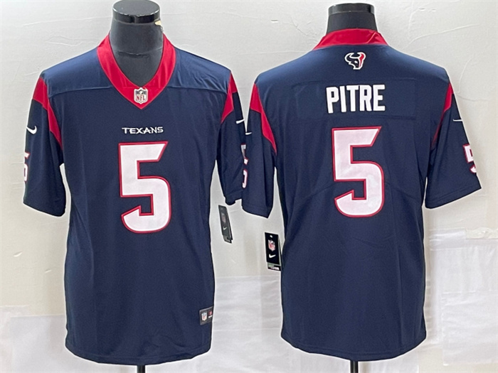 Personalized Men’s Houston Texans #5 Jalen Pitre Navy Untouchable Limited Stitched Jersey