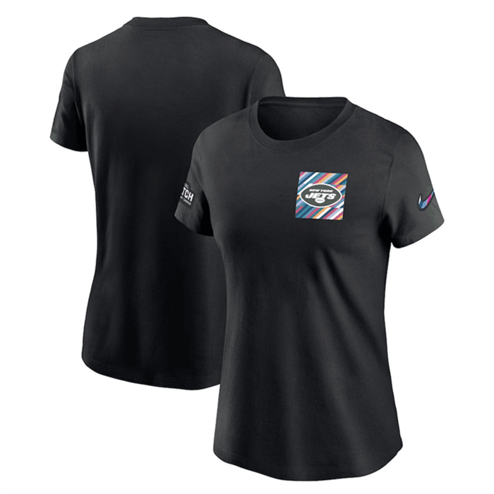 Personalized Women’s New York Jets Black 2023 Crucial Catch Sideline Tri-Blend T-Shirt(Run Small)