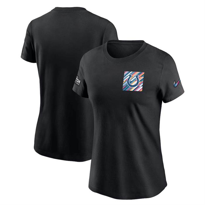 Personalized Women’s Indianapolis Colts Black 2023 Crucial Catch Sideline Tri-Blend T-Shirt(Run Small)