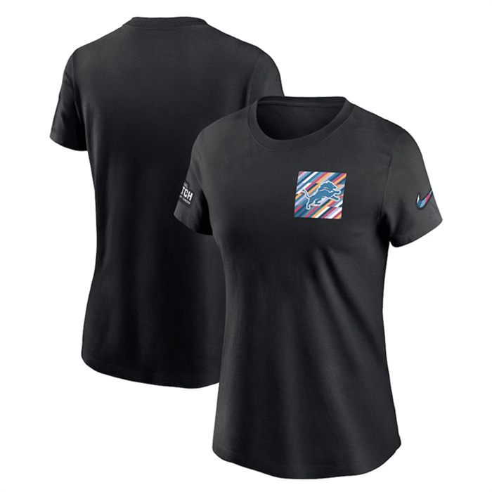 Personalized Women’s Detroit Lions Black 2023 Crucial Catch Sideline Tri-Blend T-Shirt(Run Small)