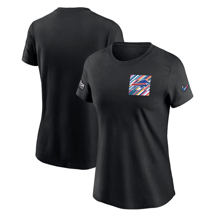 Personalized Women’s Buffalo Bills Black 2023 Crucial Catch Sideline Tri-Blend T-Shirt(Run Small)