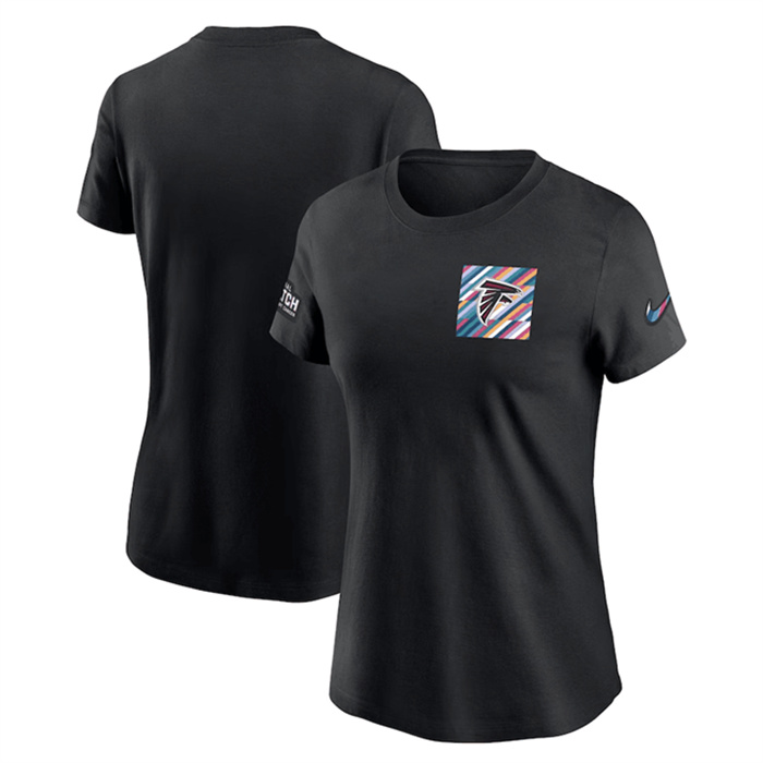 Personalized Women’s Atlanta Falcons Black 2023 Crucial Catch Sideline Tri-Blend T-Shirt(Run Small)