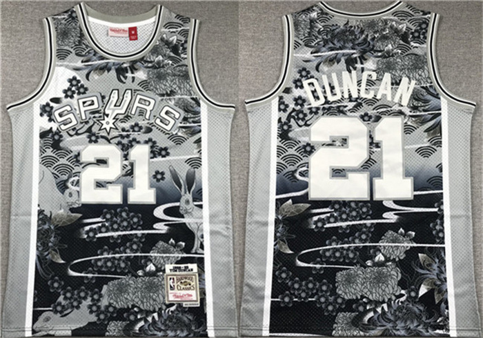 Personalized Men’s San Antonio Spurs #21 Tim Duncan Black White Classics Swingman Stitched Jersey
