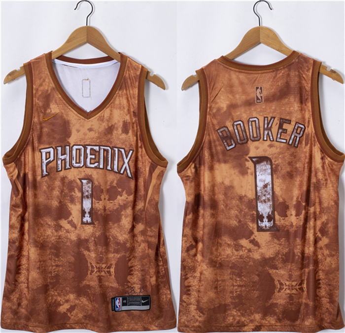Personalized Men’s Phoenix Suns #1 Devin Booker Orange 2023 Select Series Stitched Basketball Jersey