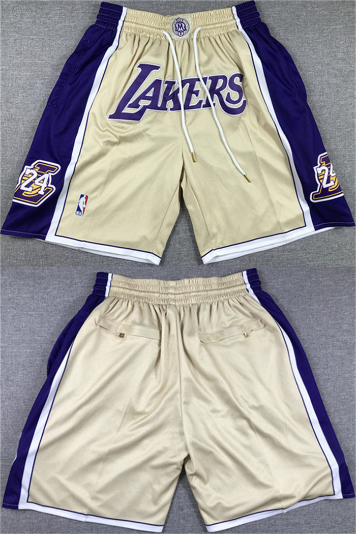Personalized Men’s Los Angeles Lakers Gold Purple Shorts (Run Small)