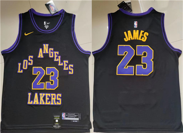 Personalized Men’s Los Angeles Lakers #23 LeBron James Black Stitched Basketball Jersey