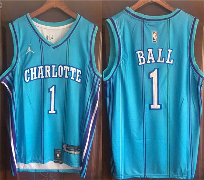 Personalized Men’s Charlotte Hornets #1 LaMelo Ball Blue Stitched Basketball Jersey