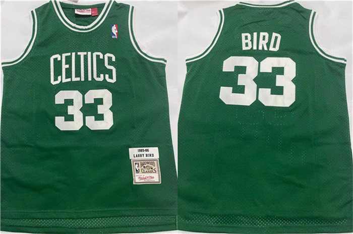 Personalized Men’s Boston Celtics #33 Larry Bird 1995-96 Green Throwback Stitched Jersey