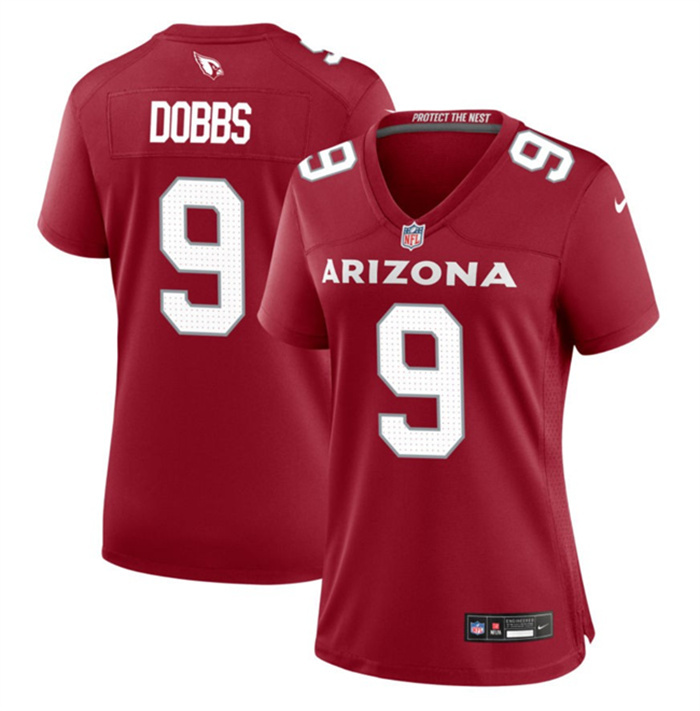 Personalized Women’s Arizona Cardinals #9 Joshua Dobbs Red 2023 Stitched Jersey(Run Small)
