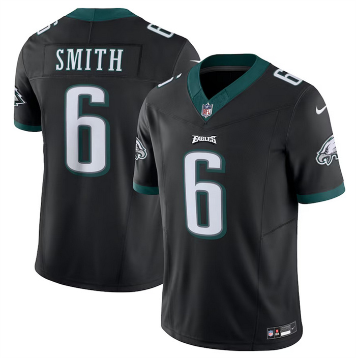 Personalized Men’s Philadelphia Eagles #6 DeVonta Smith Black 2023 F.U.S.E. Untouchable Limited Stitched Football Jersey