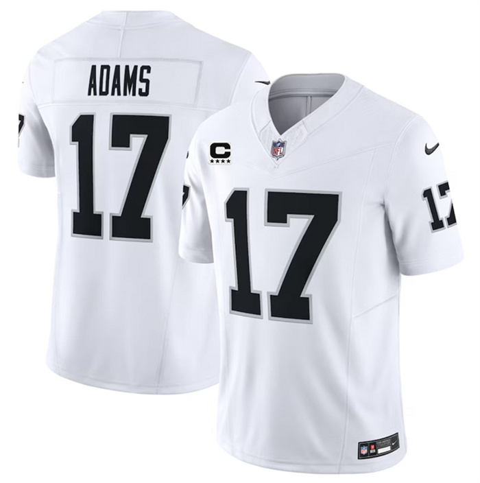 Personalized Men’s Las Vegas Raiders #17 Davante Adams White 2023 F.U.S.E With C Patch Untouchable Stitched Football Jersey