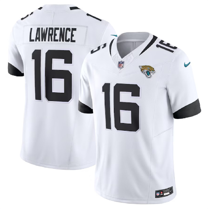 Personalized Men’s Jacksonville Jaguars #16 Trevor Lawrence White 2023 F.U.S.E Untouchable Limited Stitched Jersey