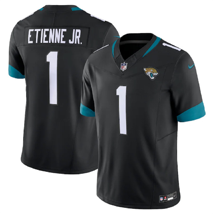 Personalized Men’s Jacksonville Jaguars #1 Travis Etienne Jr. Black 2023 F.U.S.E Untouchable Limited Stitched Jersey