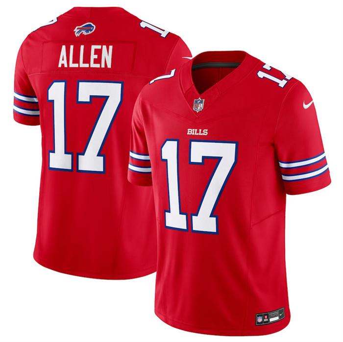 Personalized Men’s Buffalo Bills #17 Josh Allen Red 2023 F.U.S.E. Untouchable Limited Stitched Jersey