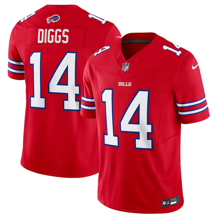 Personalized Men’s Buffalo Bills #14 Stefon Diggs Red 2023 F.U.S.E. Untouchable Limited Stitched Jersey