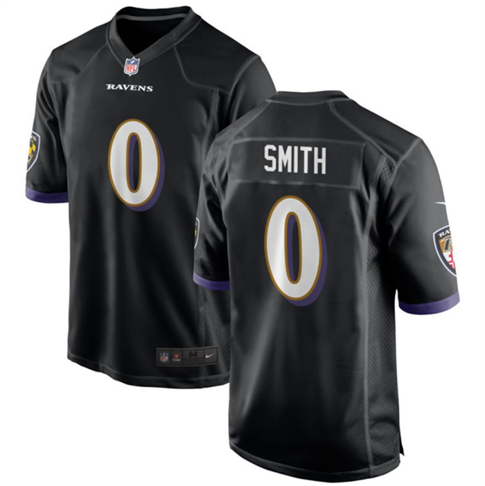 Personalized Men’s Baltimore Ravens #0 Roquan Smith Black Game Football Jersey