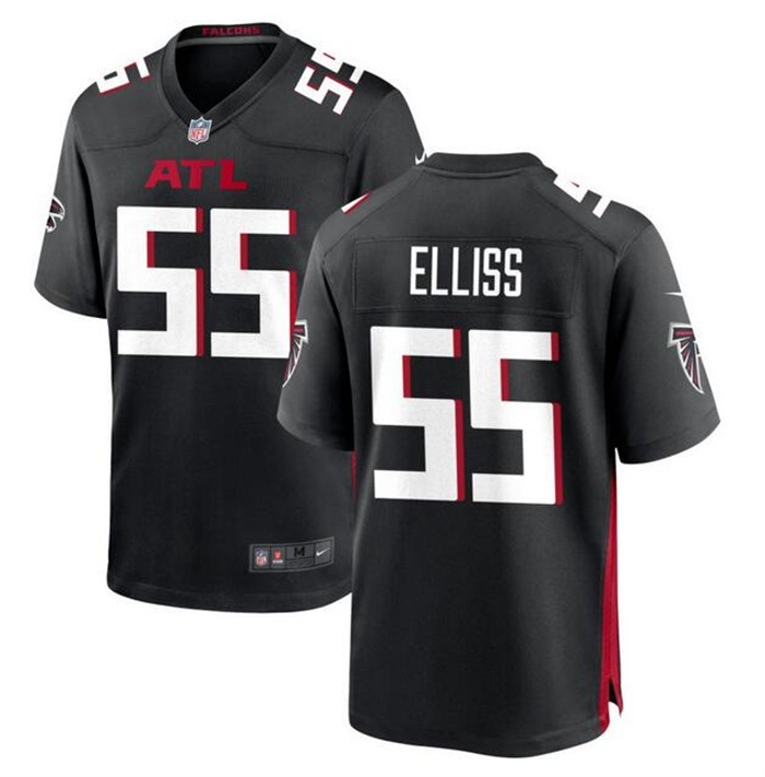 Personalized Men’s Atlanta Falcons #55 Kaden Elliss Black Stitched Football Game Jersey