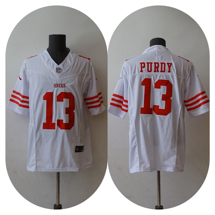 Personalized Men’s San Francisco 49ers #13 Brock Purdy White 2023 F.U.S.E. Untouchable Limited Stitched Football Jersey