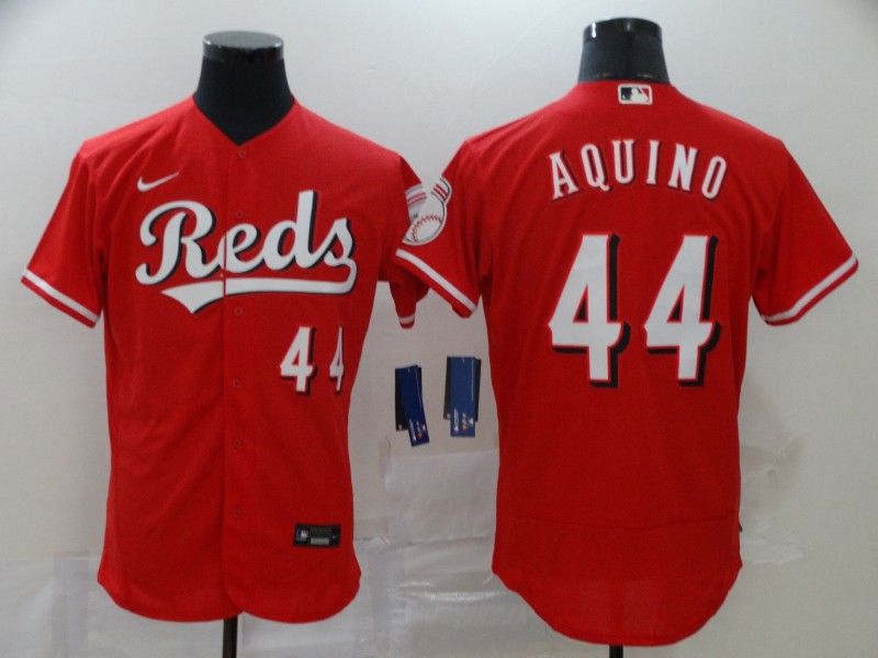 Personalized Men’s Cincinnati Reds #44 Aristides Aquino Red Stitched MLB Flex Base Jersey