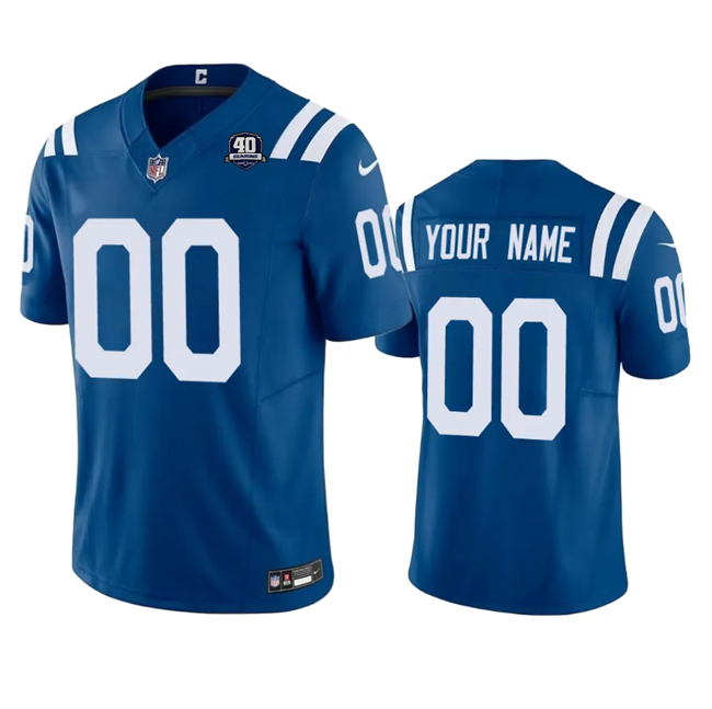 Personalized Men’s Indianapolis Coltsized Blue 2023 F.U.S.E 40th Anniversary Untouchable Stitched Football Jersey