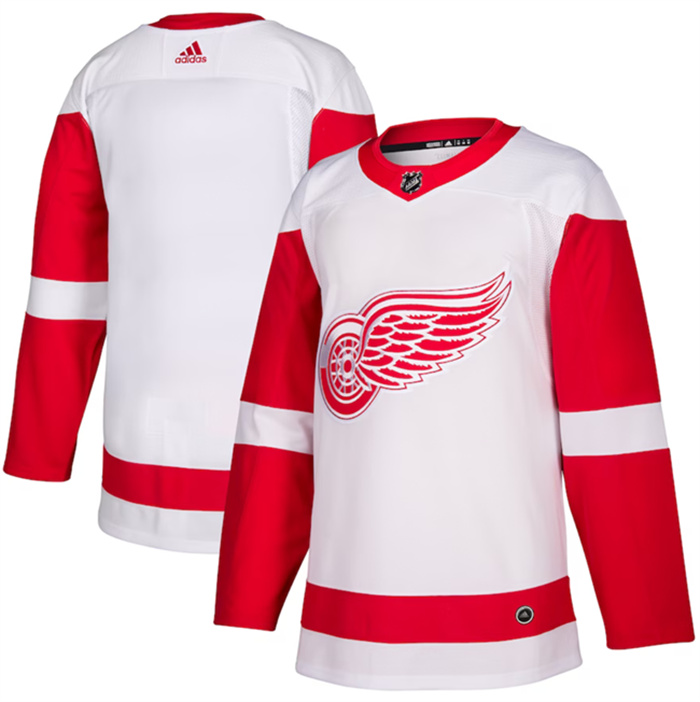 Personalized Men’s Detroit Red Wings Blank White Stitched Jersey