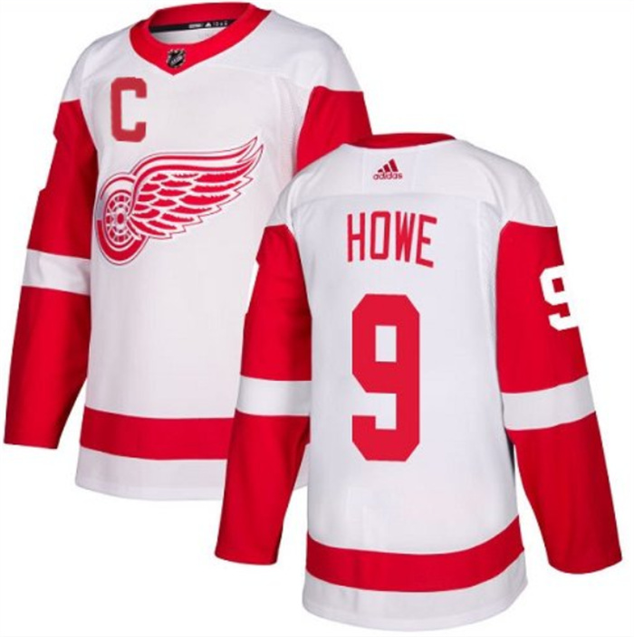 Personalized Men’s Detroit Red Wings #9 Gordie Howe White Stitched Jersey