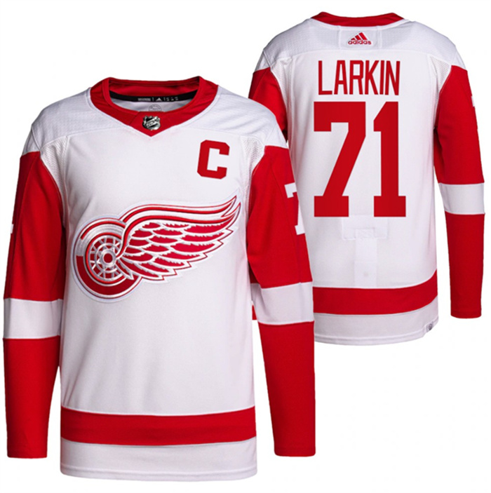 Personalized Men’s Detroit Red Wings #71 Dylan Larkin White Stitched Jersey