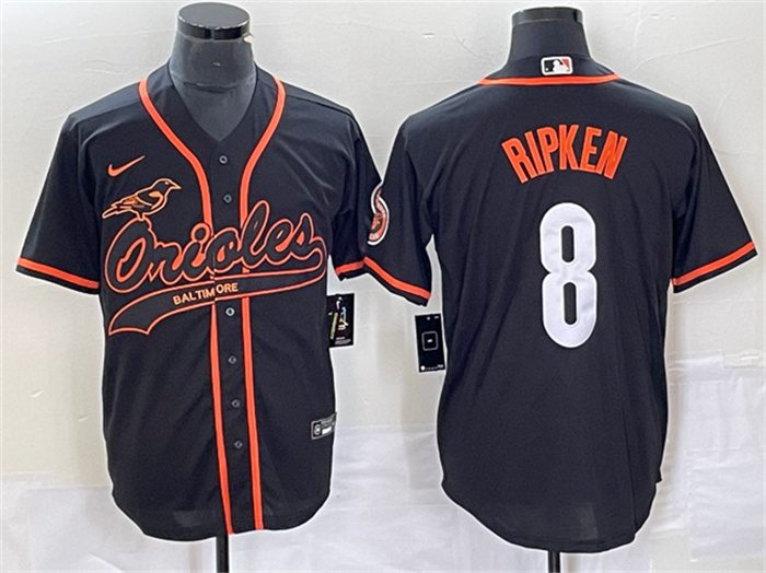 Personalized Men’s Baltimore Orioles #8 Cal Ripken Jr. Black City Connect Cool Base Stitched Baseball Jersey
