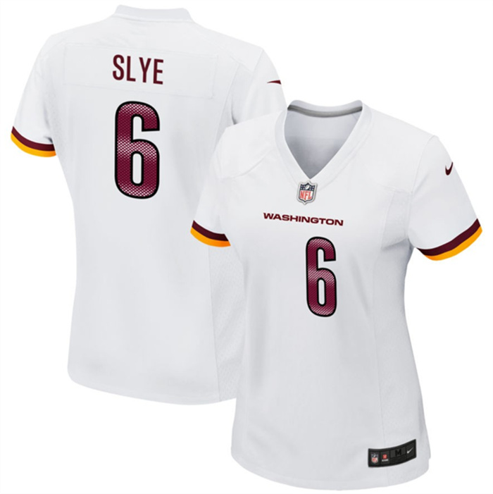 Personalized Women’s Washington Commanders #6 Joey Slye White Stitched Jersey(Run Small)