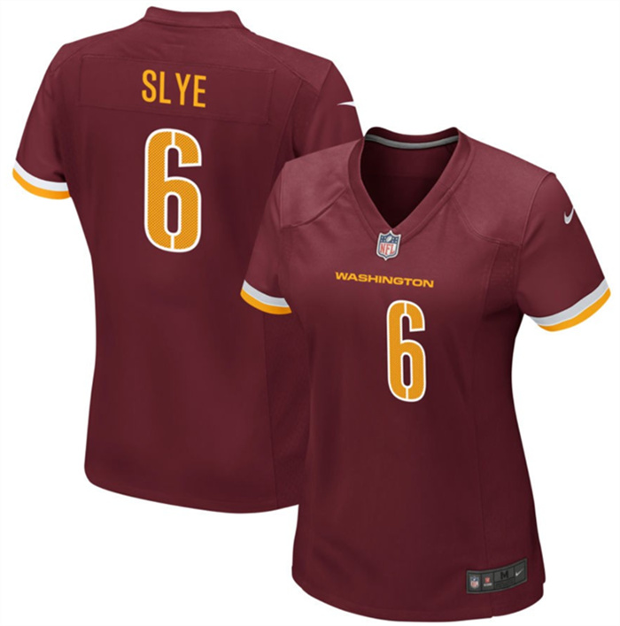 Personalized Women’s Washington Commanders #6 Joey Slye Burgundy Stitched Jersey(Run Small)