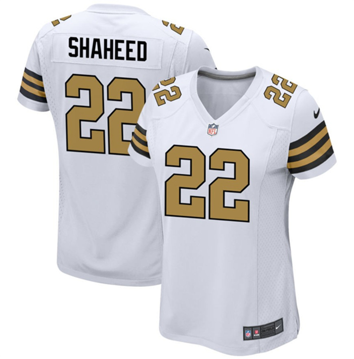 Personalized Women’s New Orleans Saints #22 Rashid Shaheed White Color Rush Stitched Game Jersey(Run Small)