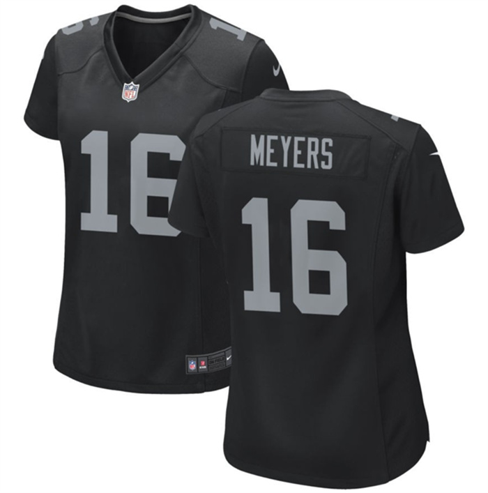Personalized Women’s Las Vegas Raiders #16 Jakobi Meyers Black Stitched Jersey(Run Small)