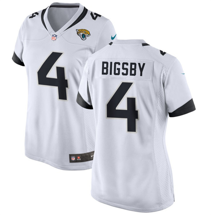 Personalized Women’s Jacksonville Jaguars #4 Tank Bigsby White Stitched Jersey(Run Small)