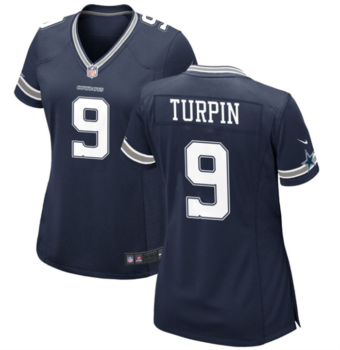 Personalized Women’s Dallas Cowboys #9 KaVontae Turpin Navy Stitched Football Jersey(Run Small)