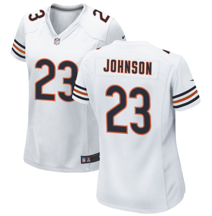 Personalized Women’s Chicago Bears #23 Roschon Johnson White Stitched Game Jersey(Run Small)