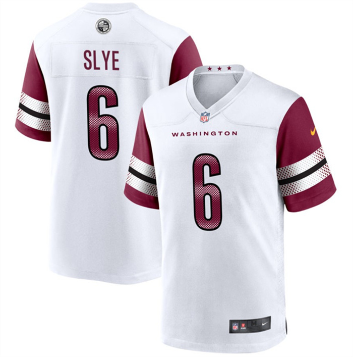 Personalized Men’s Washington Commanders #6 Joey Slye White Stitched Game Jersey