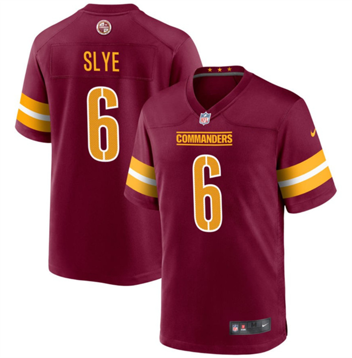 Personalized Men’s Washington Commanders #6 Joey Slye Burgundy Stitched Game Jersey