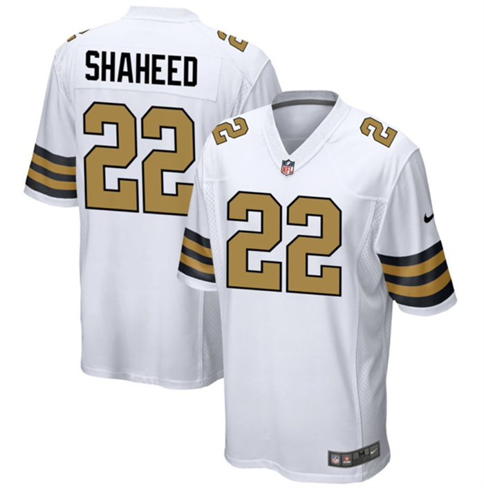 Personalized Men’s New Orleans Saints #22 Rashid Shaheed White Color Rush Stitched Football Game Jersey