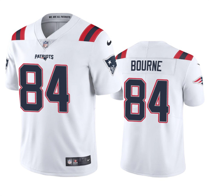 Personalized Men’s New England Patriots #84 Kendrick Bourne White Untouchable Stitched Football Jersey
