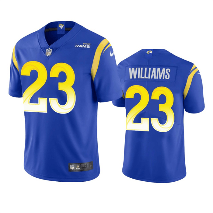 Personalized Men’s Los Angeles Rams #23 Kyren Williams Royal Limited Stitched Football Jersey