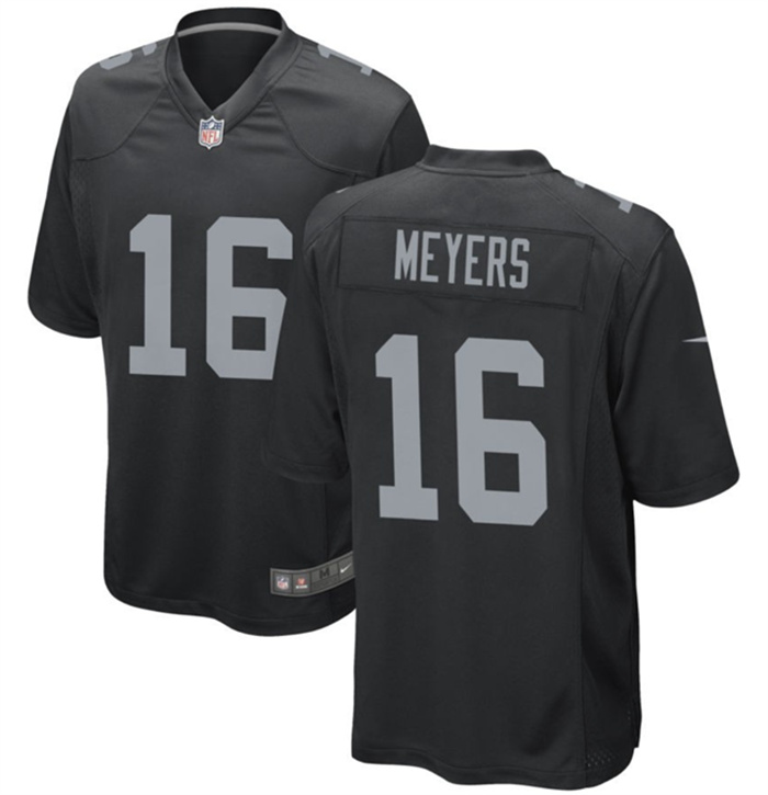 Personalized Men’s Las Vegas Raiders #16 Jakobi Meyers Black Stitched Football Game Jersey