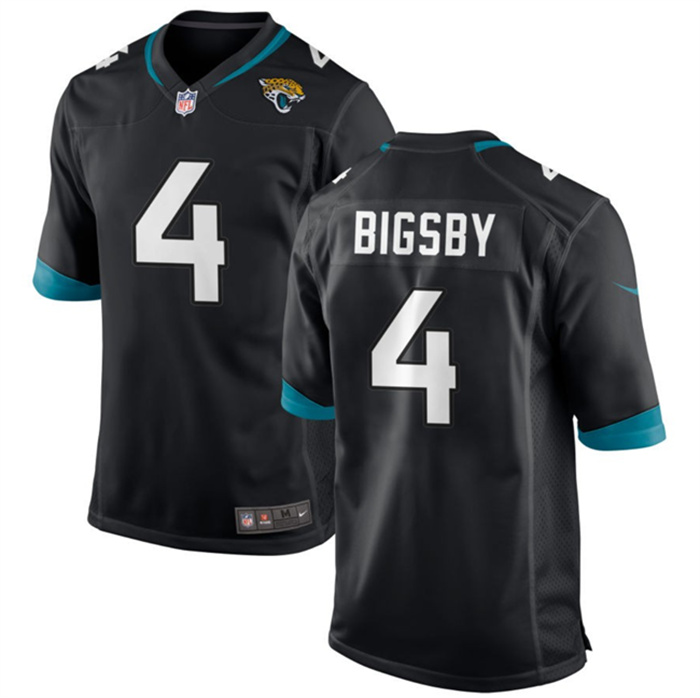 Personalized Men’s Jacksonville Jaguars #4 Tank Bigsby Black Stitched Game Jersey