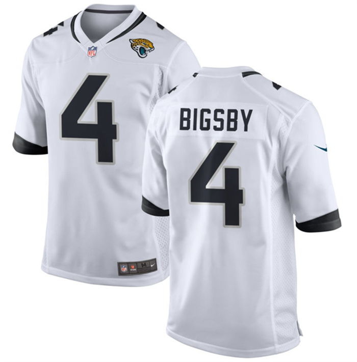 Personalized Men’s Jacksonville Jaguars #4 Tank Bigsby White Stitched Game Jersey