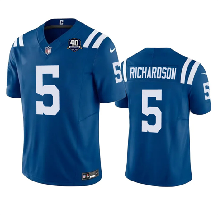 Personalized Men’s Indianapolis Colts #5 Anthony Richardson Blue 2023 F.U.S.E 40th Anniversary Untouchable Stitched Football Jersey