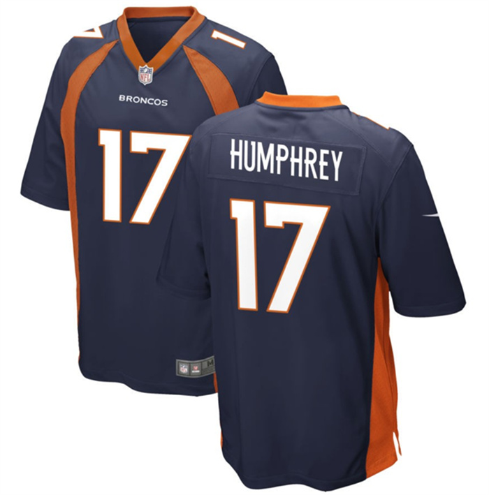 Personalized Men’s Denver Broncos #17 Lil’Jordan Humphrey Navy Stitched Game Football Jersey