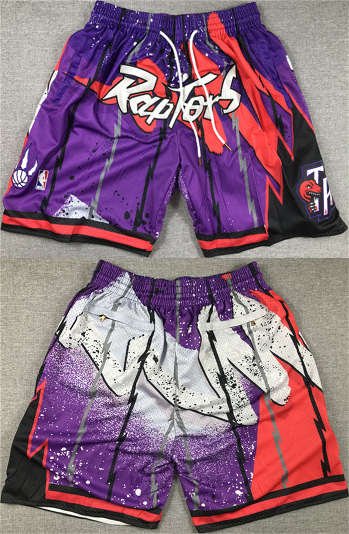 Personalized Men’s Toronto Raptors Purple Red Mitchell&Ness Shorts (Run Small)