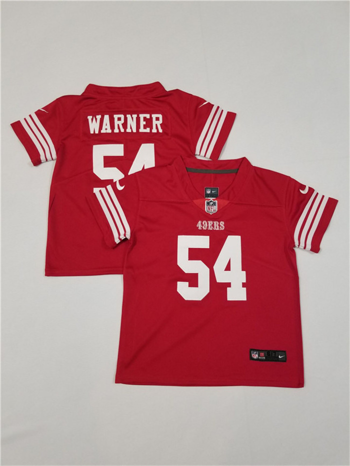 Personalized Toddlers San Francisco 49ers #54 Fred Warner Red Untouchable Stitched Football Jersey