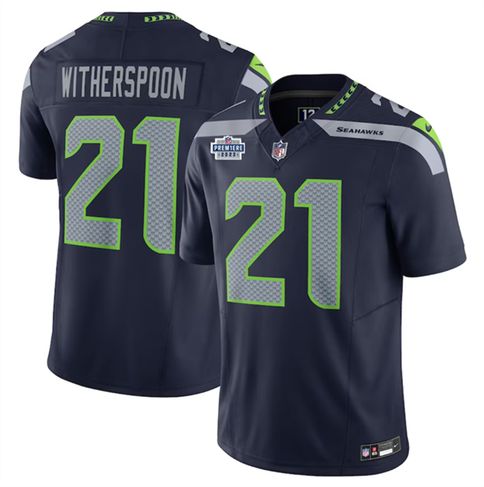 Personalized Men’s Seattle Seahawks #21 Devon Witherspoon Navy 2023 F.U.S.E. Limited Stitched Football Jersey