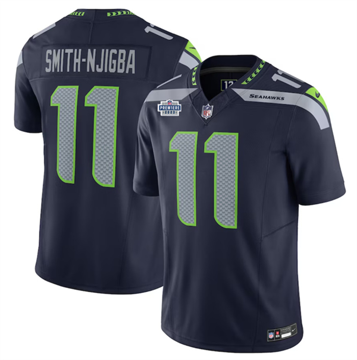Personalized Men’s Seattle Seahawks #11 Jaxon Smith-Njigba Navy 2023 F.U.S.E. Limited Stitched Football Jersey