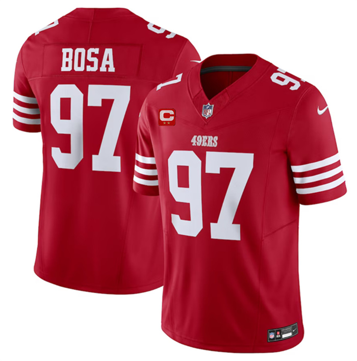 Personalized Men’s San Francisco 49ers #97 Nick Bosa Red 2023 F.U.S.E. With 2-Star C Patch Untouchable Limited Stitched Football Jersey
